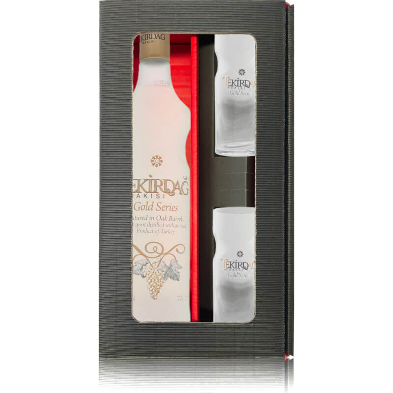 Geschenkbox Tekirdag Gold mit 2 Gläsern