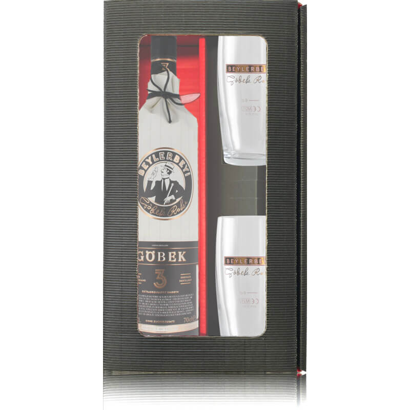 Geschenkbox Beylerbeyi Raki Göbek mit 2 Gläsern