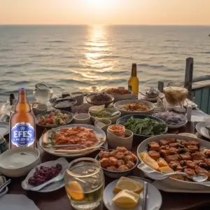Efes Bier mit Meze