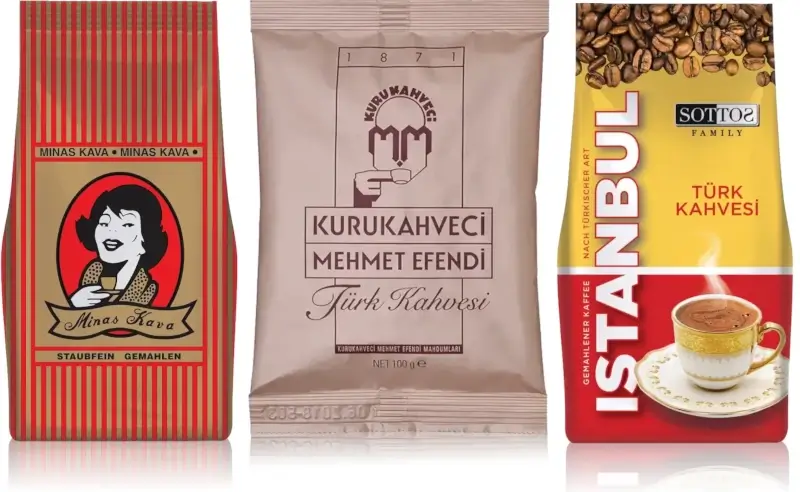 Verschiedene Marken von türkischem Kaffee