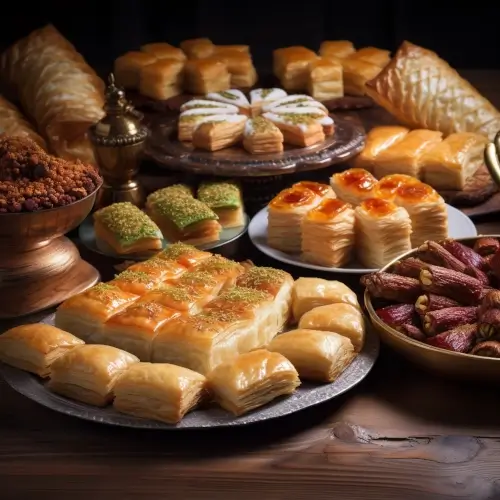 Türkischer Kaffee mit Baklava