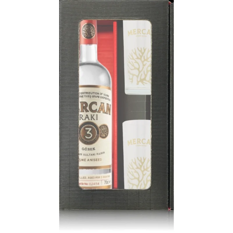 Geschenkbox Mercan Raki mit 2 Gläsern