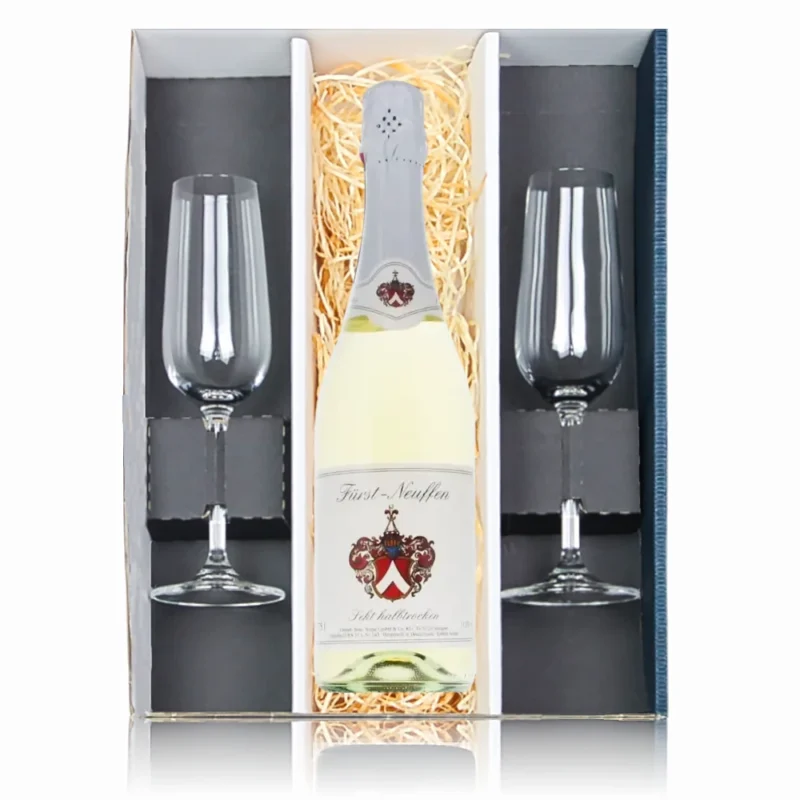 Fürst Neuffen Sekt halbtrocken in Geschenkverpackung