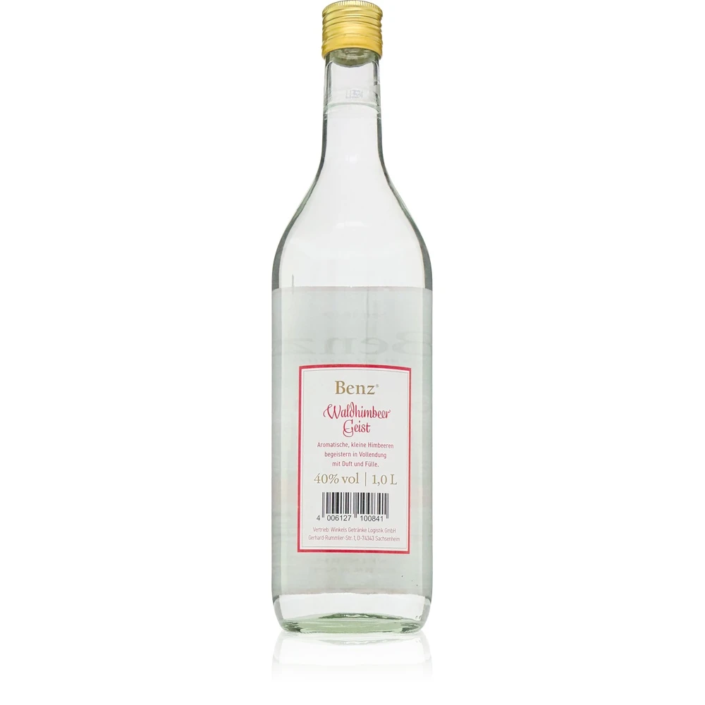 Benz Wald-Himbeergeist 1L Benz Wald-Himbeergeist 1L Rückseite