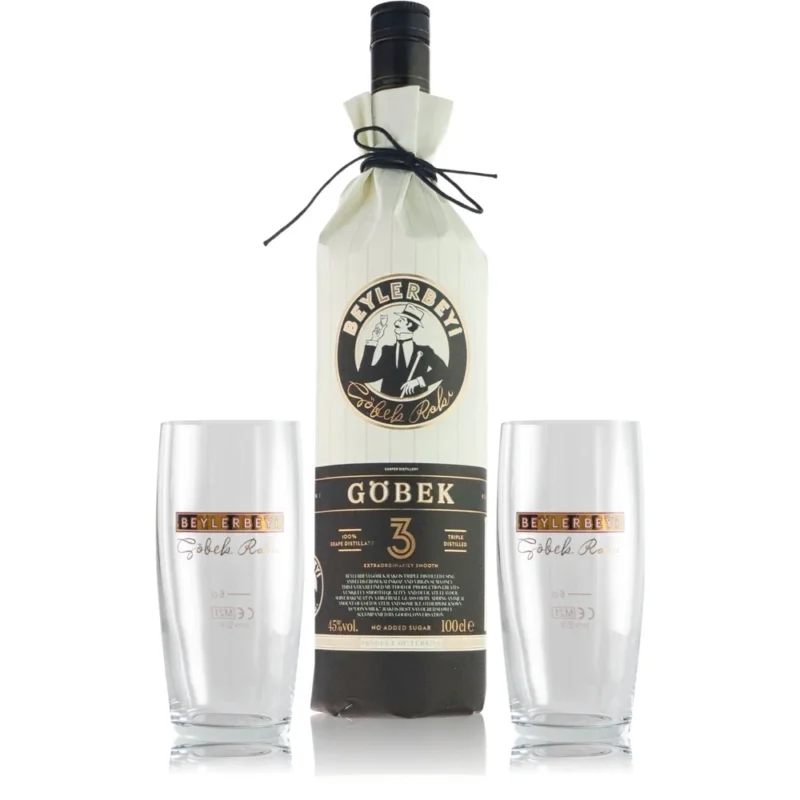 Beylerbeyi Göbek Raki 1L mit 2 Beylerbeyi Gläsern