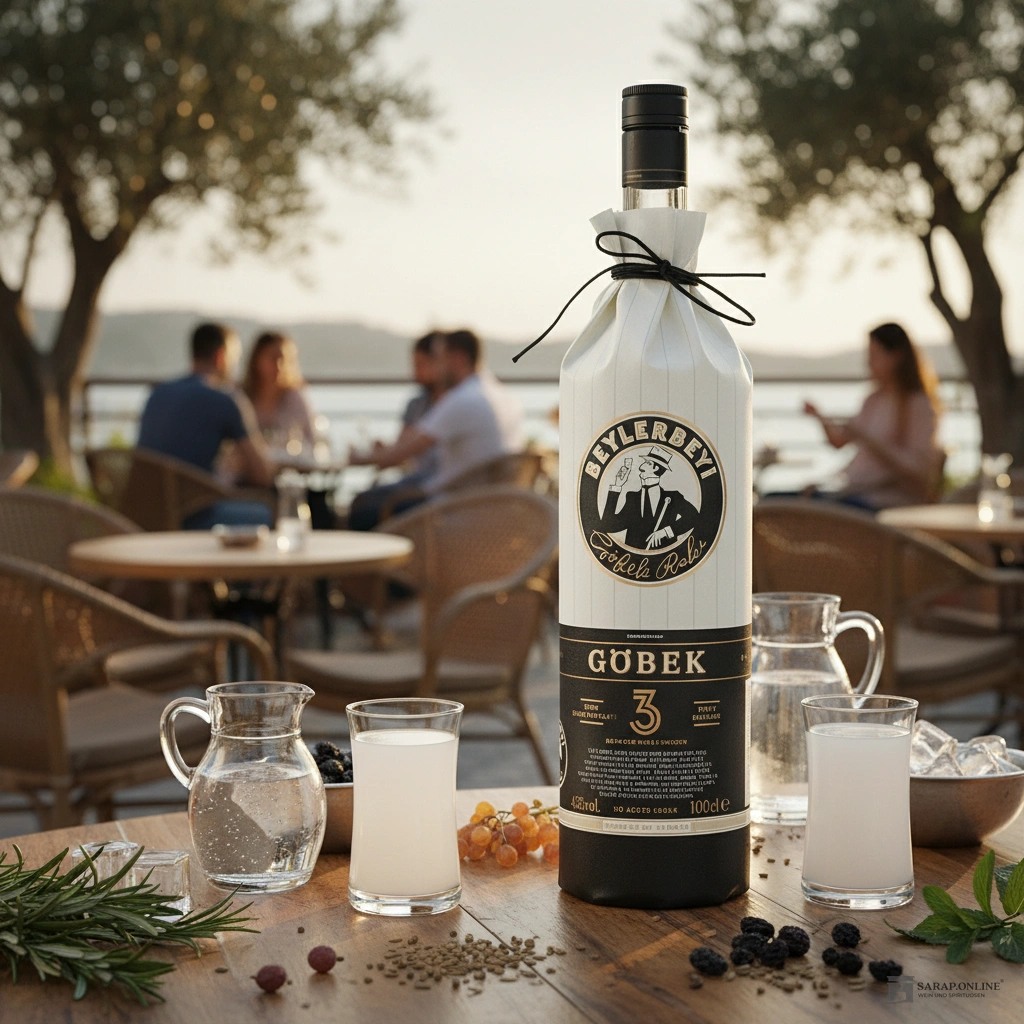 Beylerbeyi Göbek Raki 1L mit 2 Beylerbeyi Gläsern Beylerbeyi Göbek Raki 1L mit 2 Beylerbeyi Gläsern Galeriebild