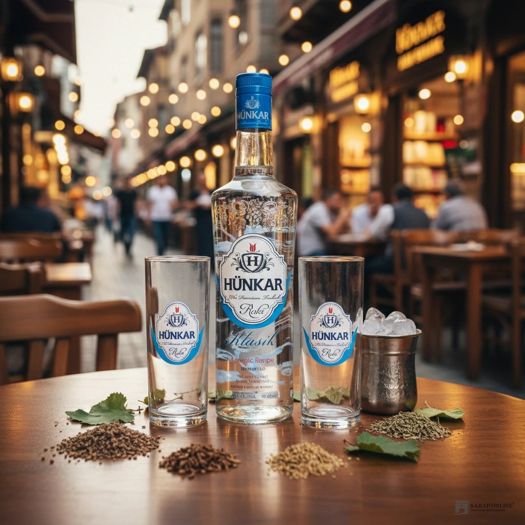 Hünkar Raki Klasik mit 2 Gläsern Hünkar Raki Klasik mit 2 Gläsern Galeriebild