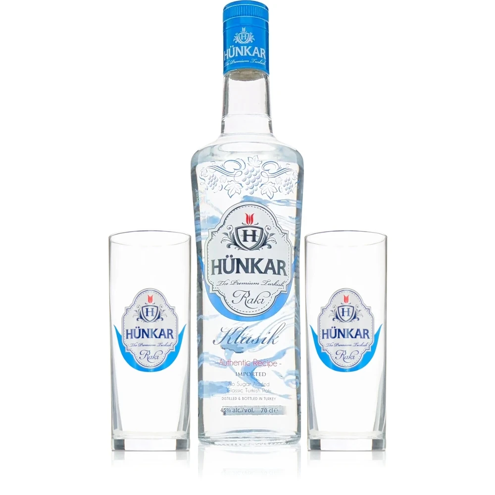 Hünkar Raki Klasik mit 2 Gläsern Hünkar Raki Klasik mit 2 Gläsern
