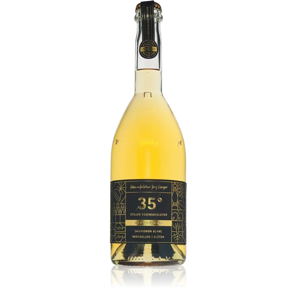 Jörg Geiger 35 Grad Sauvignon Blanc, Mirabelle und Blüten 0,75l Alkoholfrei Jörg Geiger 35 Grad Sauvignon Blanc, Mirabelle und Blüten 0,75l Alkoholfrei