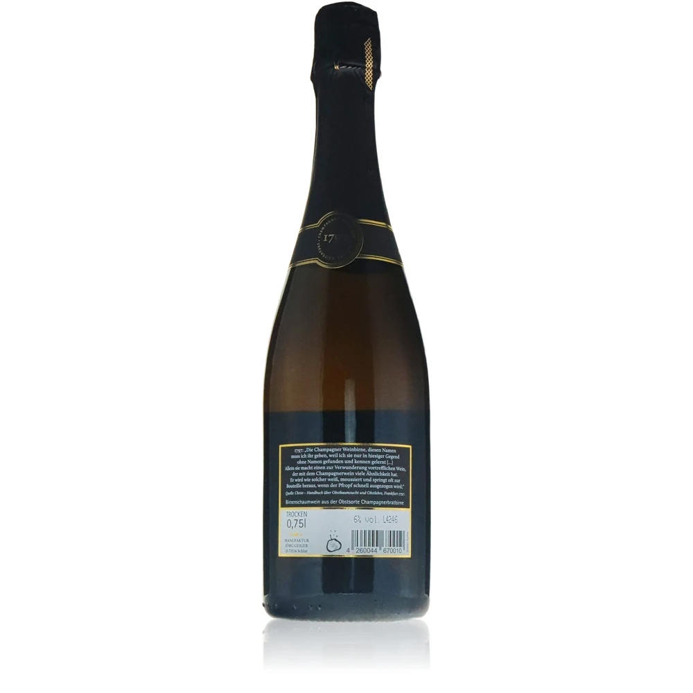 Jörg Geiger C. Bratbirne Birnenschaumwein trocken 0,75l Jörg Geiger C. Bratbirne Birnenschaumwein trocken 0,75l – Bild 2