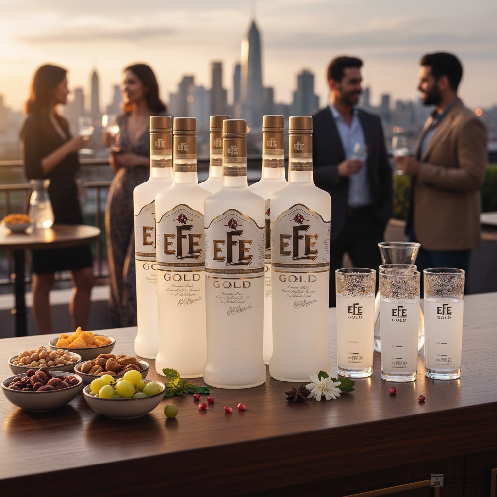 Sparpaket 6 x Efe Gold Raki 0,7l mit 6 Efe gold Gläsern - Versandkostenfrei sparpaket-6-x-efe-gold-raki-07l-mit-6-efe-golg-glaesern Galeriebild