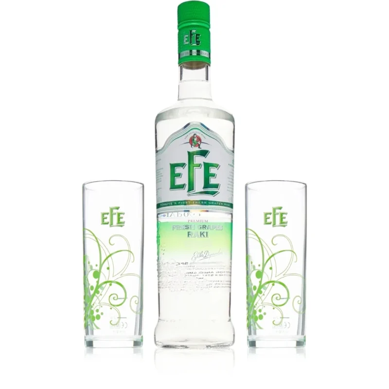 Efe Fresh Grapes Raki mit 2 Gläsern