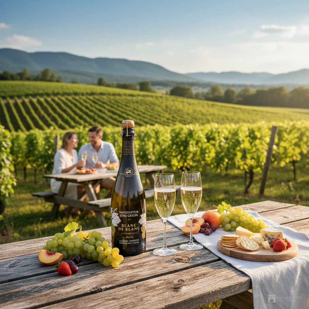 Jörg Geiger Blanc de blanc 0,75l Alkoholfrei Jörg Geiger Blanc de blanc Alkoholfrei Galeriebild