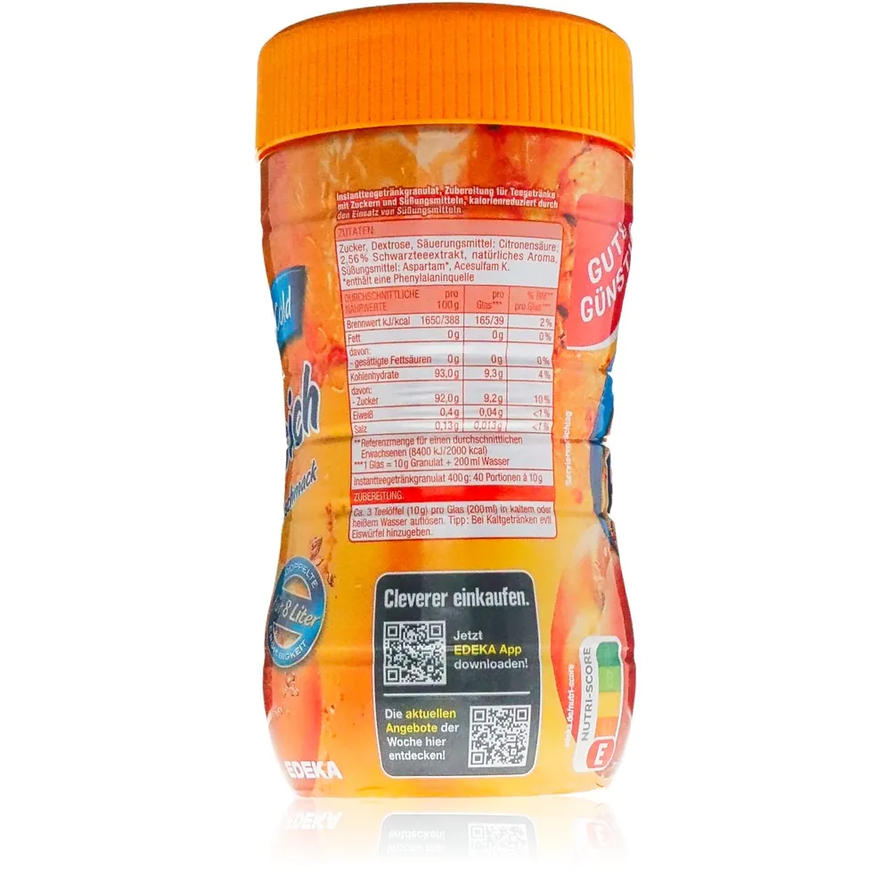 Gut & Günstig Pfirsich Instantgetränk400g Gut & Günstig Pfirsich Instantgetränk400g – Bild 2