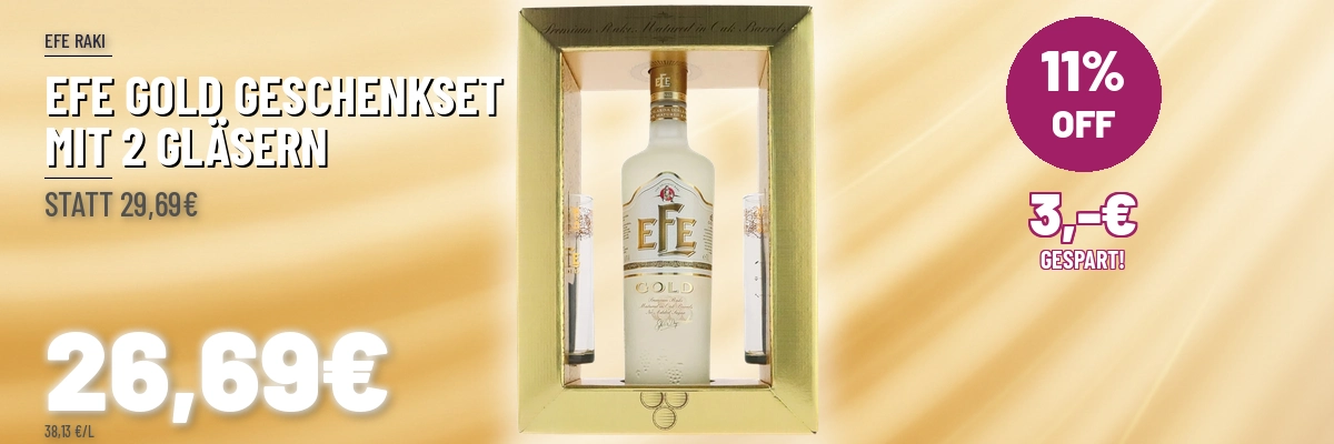 Efe Gold Geschenkverpackung mit 2 Gläsern (limitierte Auflage)